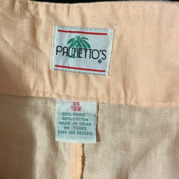 Palmetto’s vintage linen tapered leg high waist 80s peach pants 18/34 like new - Picture 6 of 11